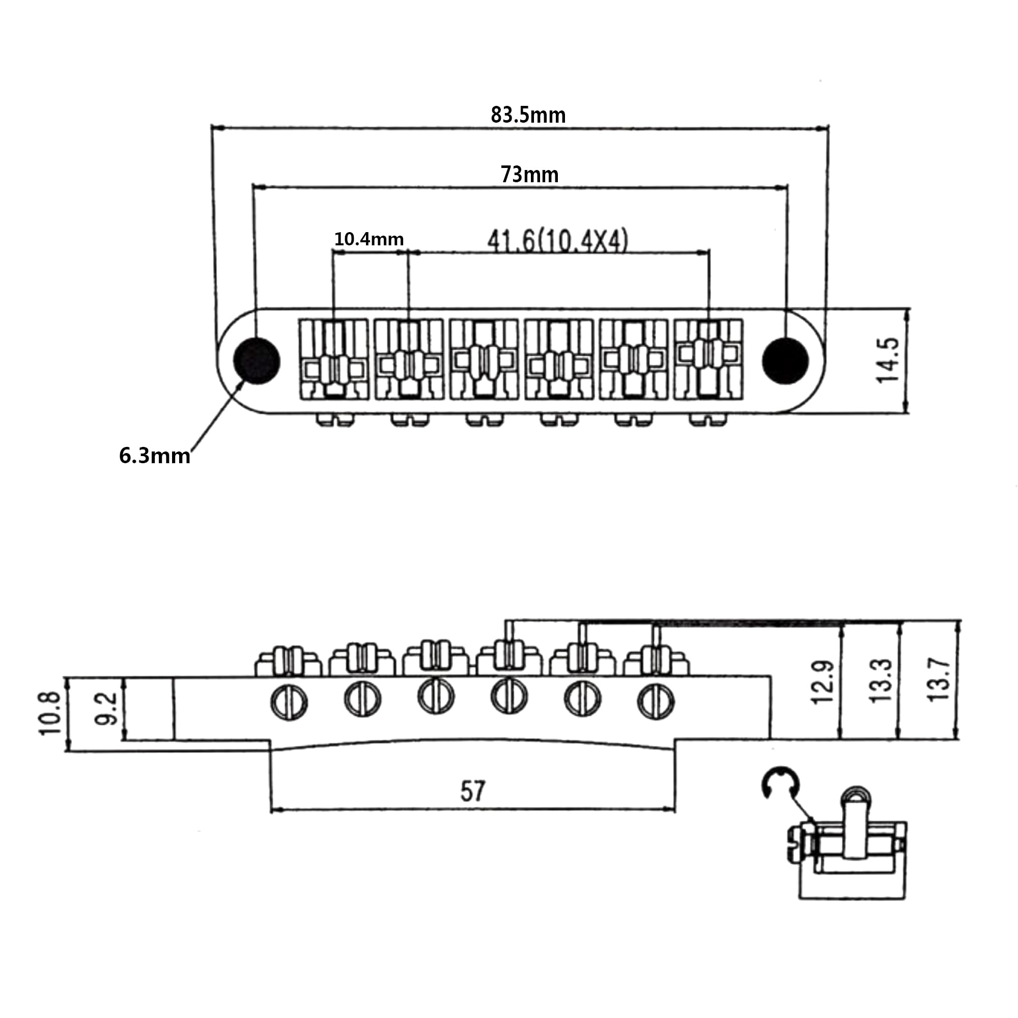 Amazon.com: Yootones Tune-O-Matic Roller Saddle Guitar Bridge with